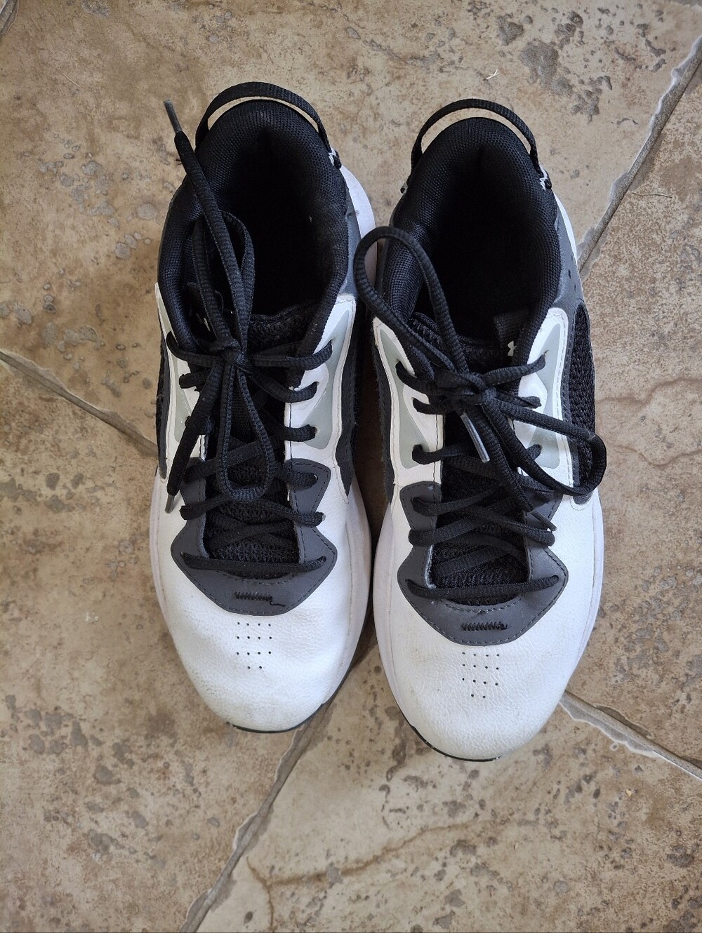 Men's UA Basketball Black and White Athletic Sneakers